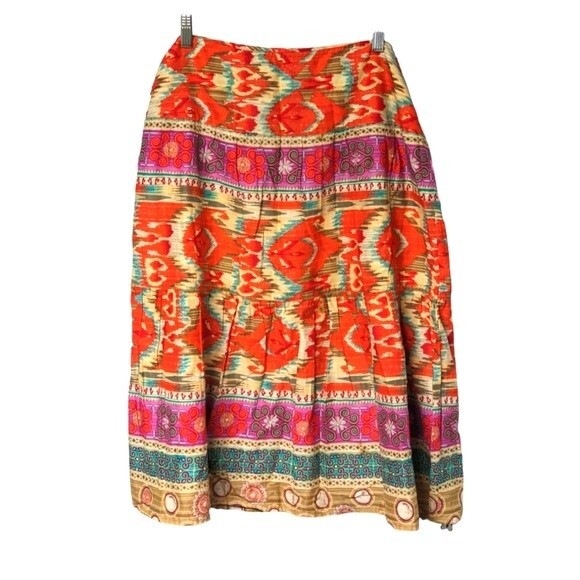 Evan-Picone 12P Ikat pattern faux wrap skirt - Picture 1 of 5